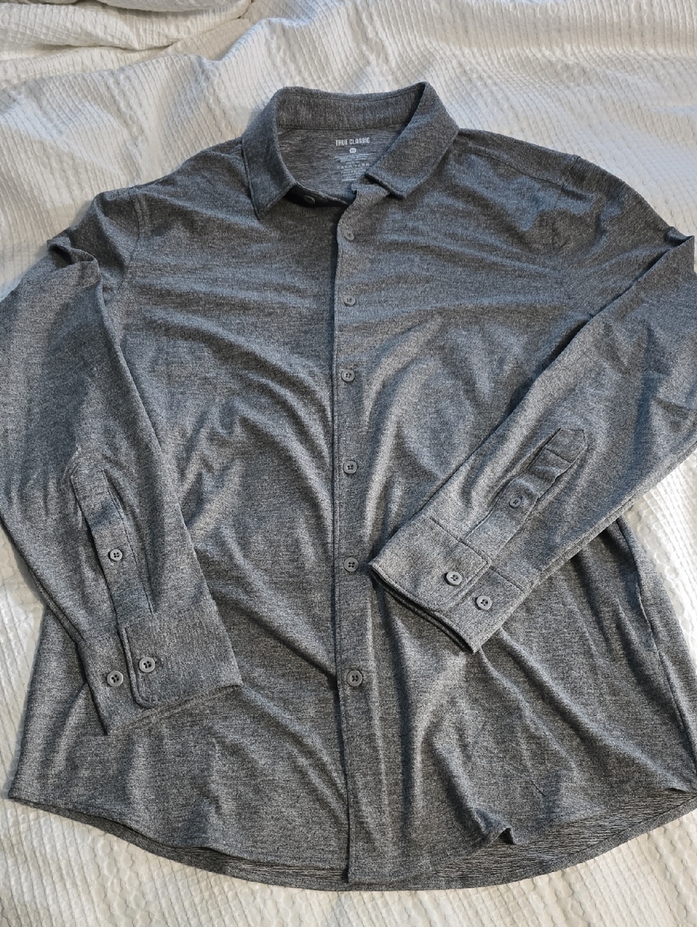 True Classic Men's Grey Button-Up Shirt NEW W/O tags